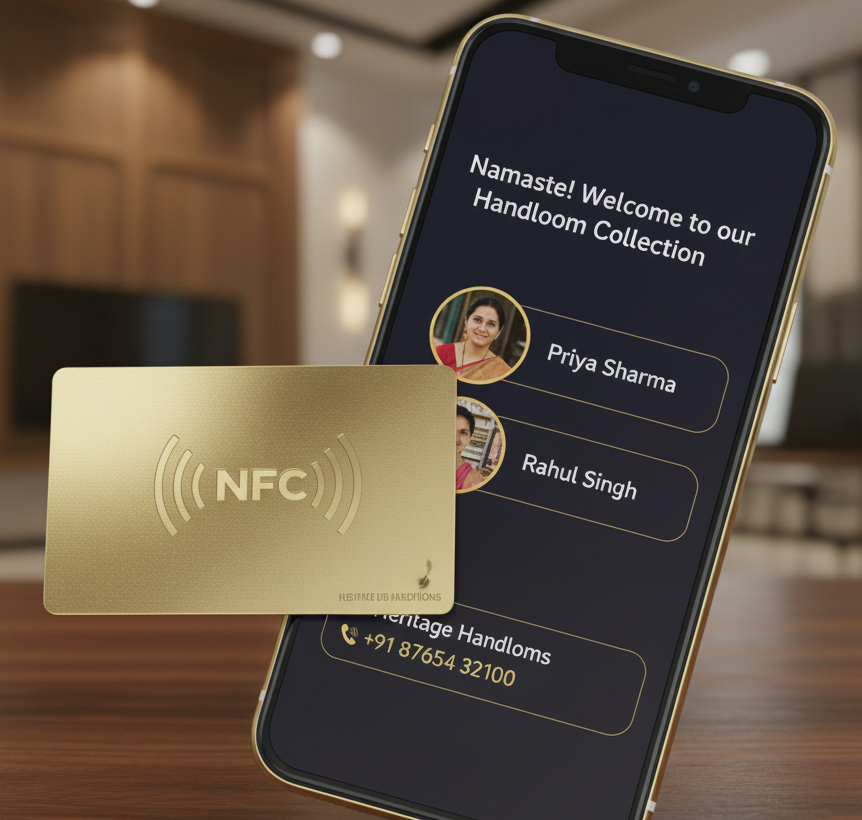 Rose gold metalic card